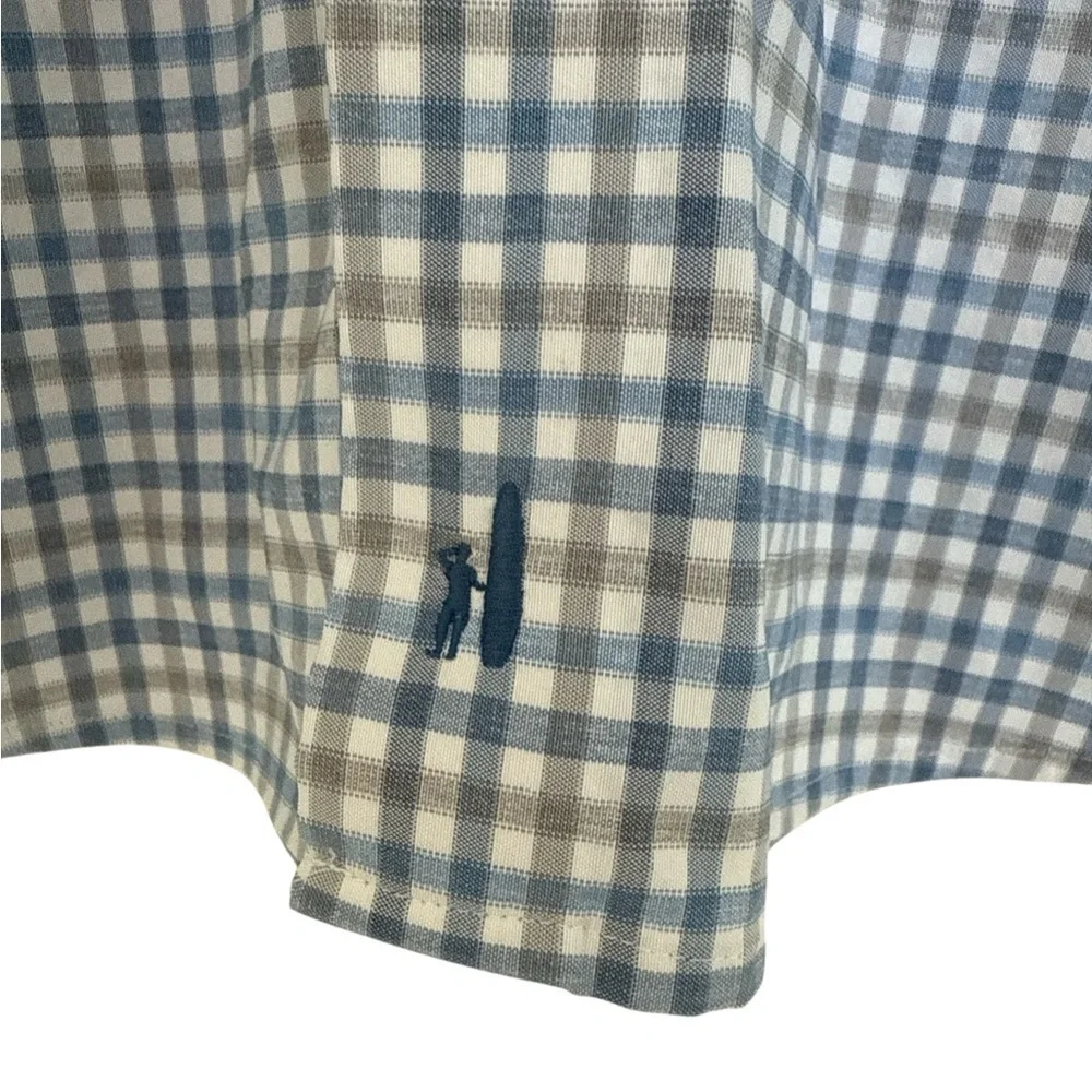 johnnie-O Navy and White Plaid Button Down Shirt